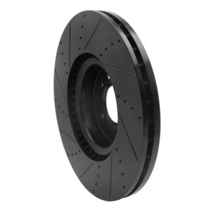 Land Rover Range Rover Brake Rotor (1) - Front Right - R1 Concepts - Drilled & Slotted - Black - `18-`25